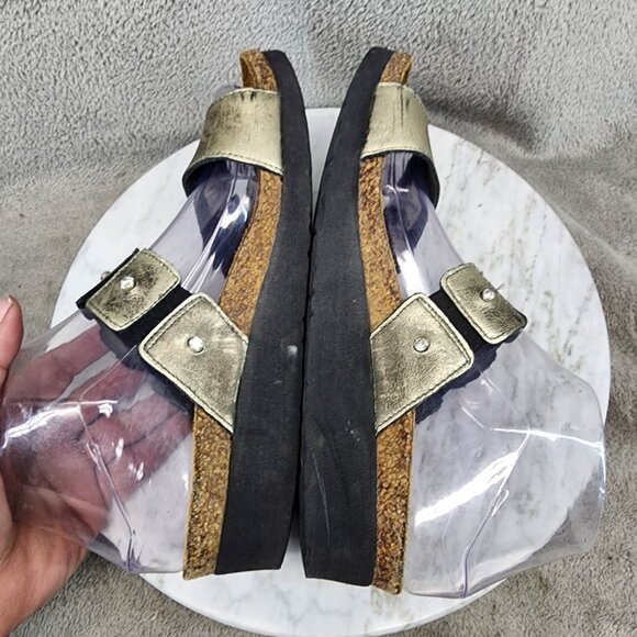 Naot Shoes Womens Size EU 38 US 7 Ashley Gold Metallic Leather Straps Sandals *G - Picture 8 of 14